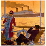 Steamer New York le Havre France Lámina giclée