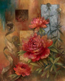 Peony Montage Art by Elaine Vollherbst-Lane