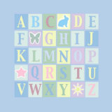 Alphabet on Blue Affiches par Marilu Windvand