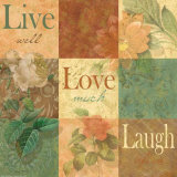 Shabby Chic Nine Patch: Live Laugh Love Poster von Grace Pullen