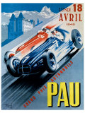 Grand Prix Automobile de Pau, 1949 Giclee-trykk av Andre Bermond Grand Prix Automobile de Pau, 1949 Giclee-trykk av Andre Bermond