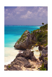 Rocky Cove, Tulum Beach, Yucatan, Mexico Photographic Print by George Oze
