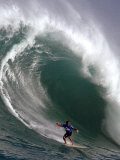 Big Wave Surfing, Waimea Bay, Hawaii Photographic Print by Ronen Zilberman