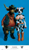 Cathy Cowgirl and Bullfriend Posters by Ron English
