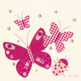 Patchwork Butterflies Posters af Jane Doyle Patchwork Butterflies Posters af Jane Doyle