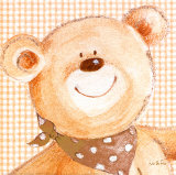 Spotty Scarf Ted Posters by Liv & Flo 