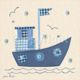 Patchwork Boat Posters par Jane Doyle