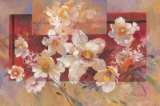 Floral sur la Rouge Pósters por Ruth Baderian
