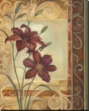 Purple Lilies Stretched Canvas Print by Louise Montillio