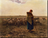 La Bergere, c.1814-1875 Stretched Canvas Print by Jean-François Millet La Bergere, c.1814-1875 Stretched Canvas Print by Jean-François Millet