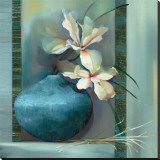 Lillies in a Blue Vase Reproducción en lienzo de la lámina por Louise Montillio Lillies in a Blue Vase Reproducción en lienzo de la lámina por Louise Montillio
