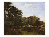 Edge of the Forest in Fountainbleau, c.1865 Giclee-trykk av Frederic Bazille Edge of the Forest in Fountainbleau, c.1865 Giclee-trykk av Frederic Bazille