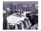 Rooftops in the Snow, c.1878 reproduction procédé giclée par Gustave Caillebotte