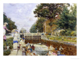 Boulters Lock on the Thames Giclee Print by Edward John Gregory