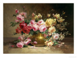 Rich Still Life of Pink and Yellow Roses Giclée-Druck von Alfred Godchaux