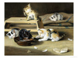 Kittens at Play reproduction procédé giclée par Siegwald Dahl