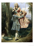 Les amoureux reproduction procédé giclée par Edward Henry Corbould