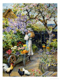 English Cottage Garden Giclée-Druck von William Stephen Coleman