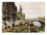The Quai aux Fleurs and the Tour de l'Horloge Giclee Print by Marie Francois Girard