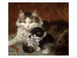 Troublesome Twins Giclee Print by Henriette Ronner Knip