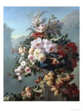 Still Life of Flowers on a Terrace Giclee-trykk av Pierre Bourgogne Still Life of Flowers on a Terrace Giclee-trykk av Pierre Bourgogne