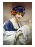 Young Girl with Fur Muff Giclee Print by Francois Kavel