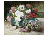 Pink and Red Roses Giclee Print by Eugene Henri Cauchois