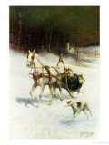 The Bridal Sleigh Giclee Print by Jan Van Chelminski