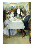 At the Restaurant Reproduction procédé giclée par Benjamin Eugene Fichel