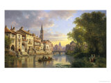 River View in Alsace Giclee Print by Charles Kuwasseg