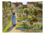 Tending the Garden Giclee-trykk av Jean Beauduin Tending the Garden Giclee-trykk av Jean Beauduin
