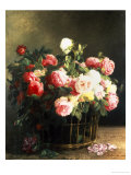 Roses in a Basket Giclee Print by Hermann Looschen