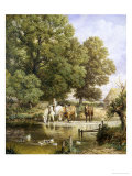 Watering the Horses Giclee Print by Myles Birket Foster