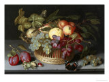 Still Life of Apples, Grapes and Nuts reproduction procédé giclée par Johannes Bosschaert