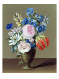 Still Life of Gentian and Passion Flower Giclee Print by Samuel Arnold