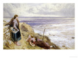 Cullercoats Cliffs Giclee Print by Myles Birket Foster