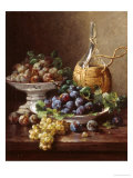 Still Life of Grapes, Plums and Wine Giclee Print by Eugene Claude