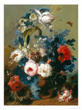 Still Life of Roses and Poppies Impressão giclée por Johann Drechsler