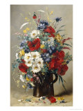 Still Life of Poppies, Daisies and Cornflowers reproduction procédé giclée par Eugene Henri Cauchois