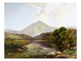 Moel Hebog from the Stepping Stone Giclee Print by Henry John Boddington