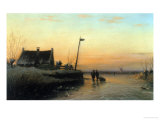 Winter's Day, Sunset Giclee Print by Lodewijk Kleyn