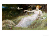 Rural Idyll Lámina giclée por Frederick Stuart Church