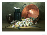 Still Life of Plums and Jam-Making Utensils Giclee Print by Paul Gagneux