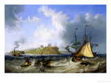 Tynemouth Haven, with Shipping in the Harbor Giclee Print by John Wilson Carmichael