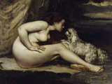 Nude with Dog, c.1861 reproduction procédé giclée par Gustave Courbet