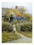At the Cottage Gate reproduction procédé giclée par Helen Allingham