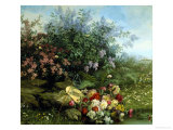Summer Flowers on the River Bank Giclee Print by Jean Capeinick