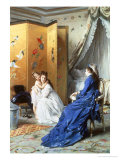 La visite Reproduction procédé giclée par Gustave Leonhard de Jonghe