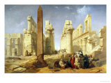 Touring Egyp, The Temple of Karnak at Luxor Giclee Print by Jacob Jacobs
