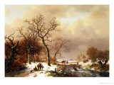 Meeting in the Snow Giclee Print by Frederik Marianus Kruseman